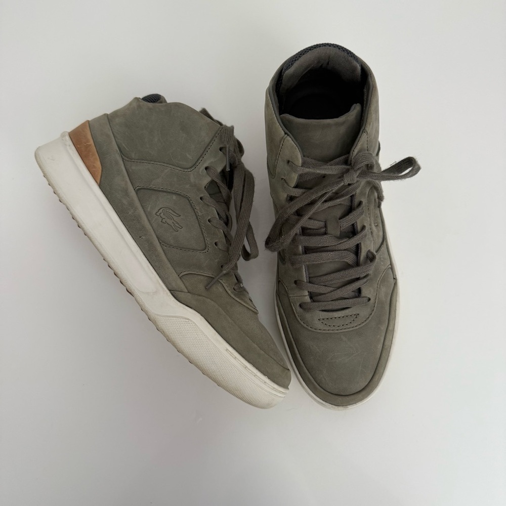 Lacoste Explorateur Mid 316 Gray Suede High Top Sneakers Men’s 9
